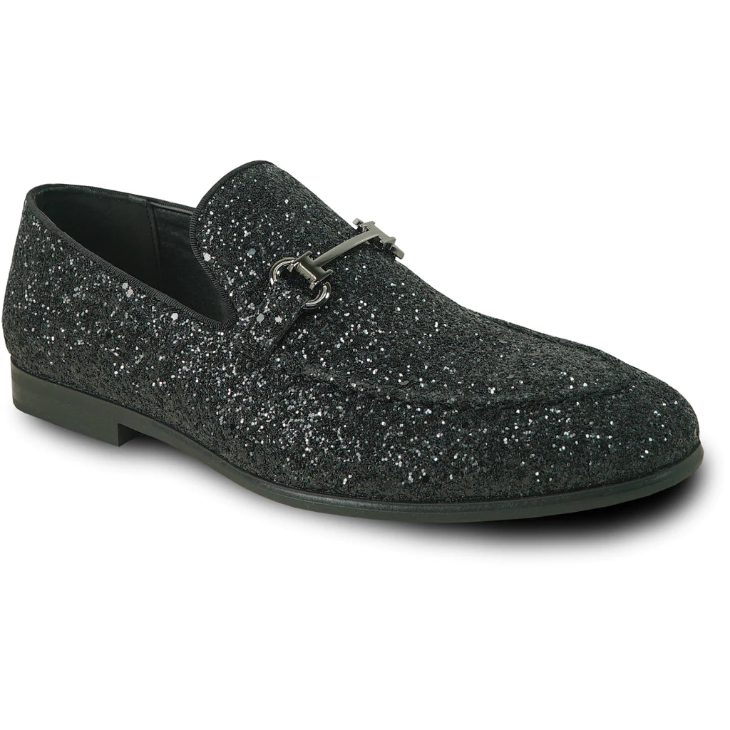 "Bravo" Black Glitter Tuxedo & Prom Shoes