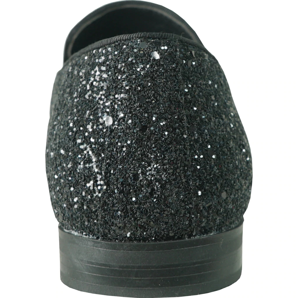 "Bravo" Black Glitter Tuxedo & Prom Shoes